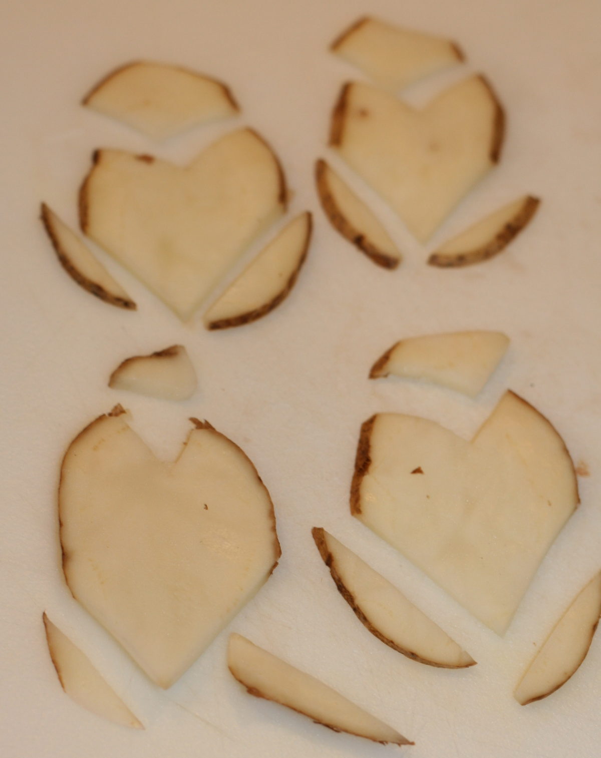 Homemade, Baked Potato Chips Heart Shaped for Valentine's Day! A