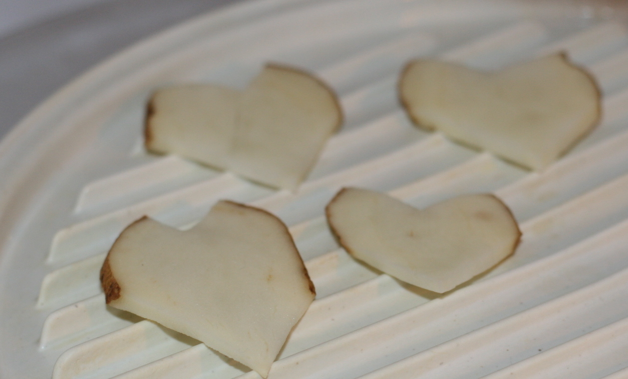 Homemade, Baked Potato Chips Heart Shaped for Valentine's Day! A