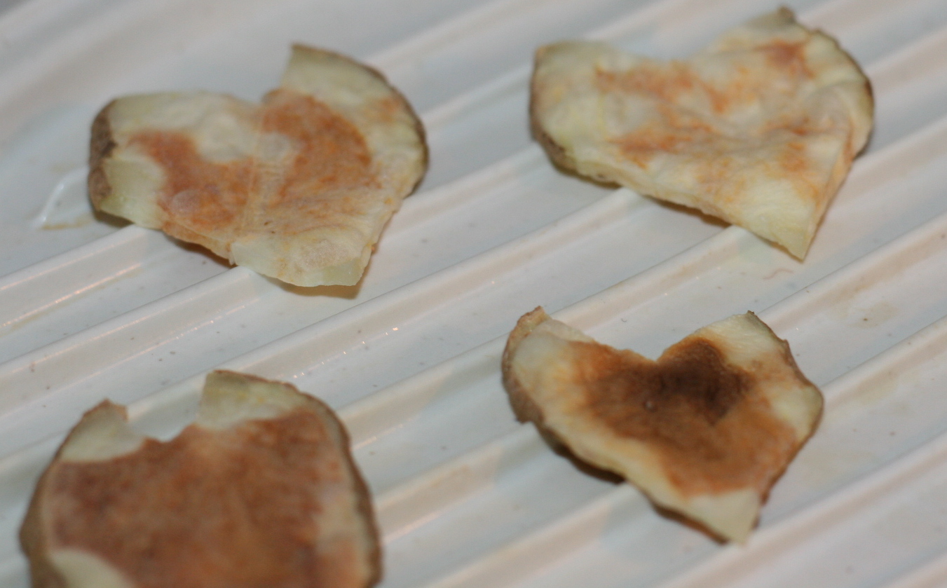 Homemade, Baked Potato Chips Heart Shaped for Valentine's Day! A