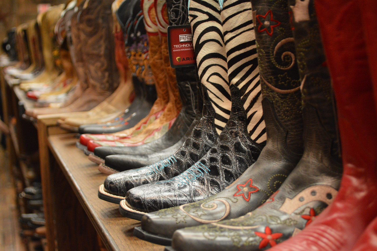 Western Cowboy Boots on a shelf.