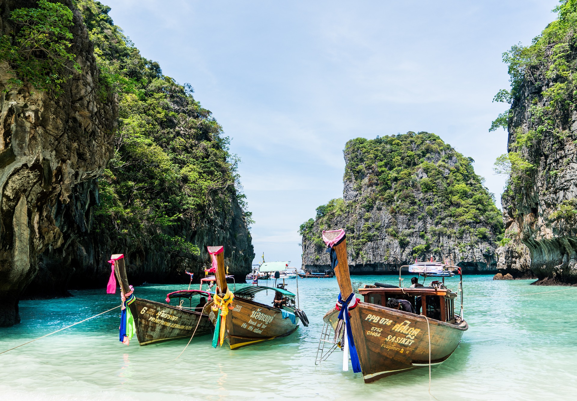 Boats on a beach in Thailand