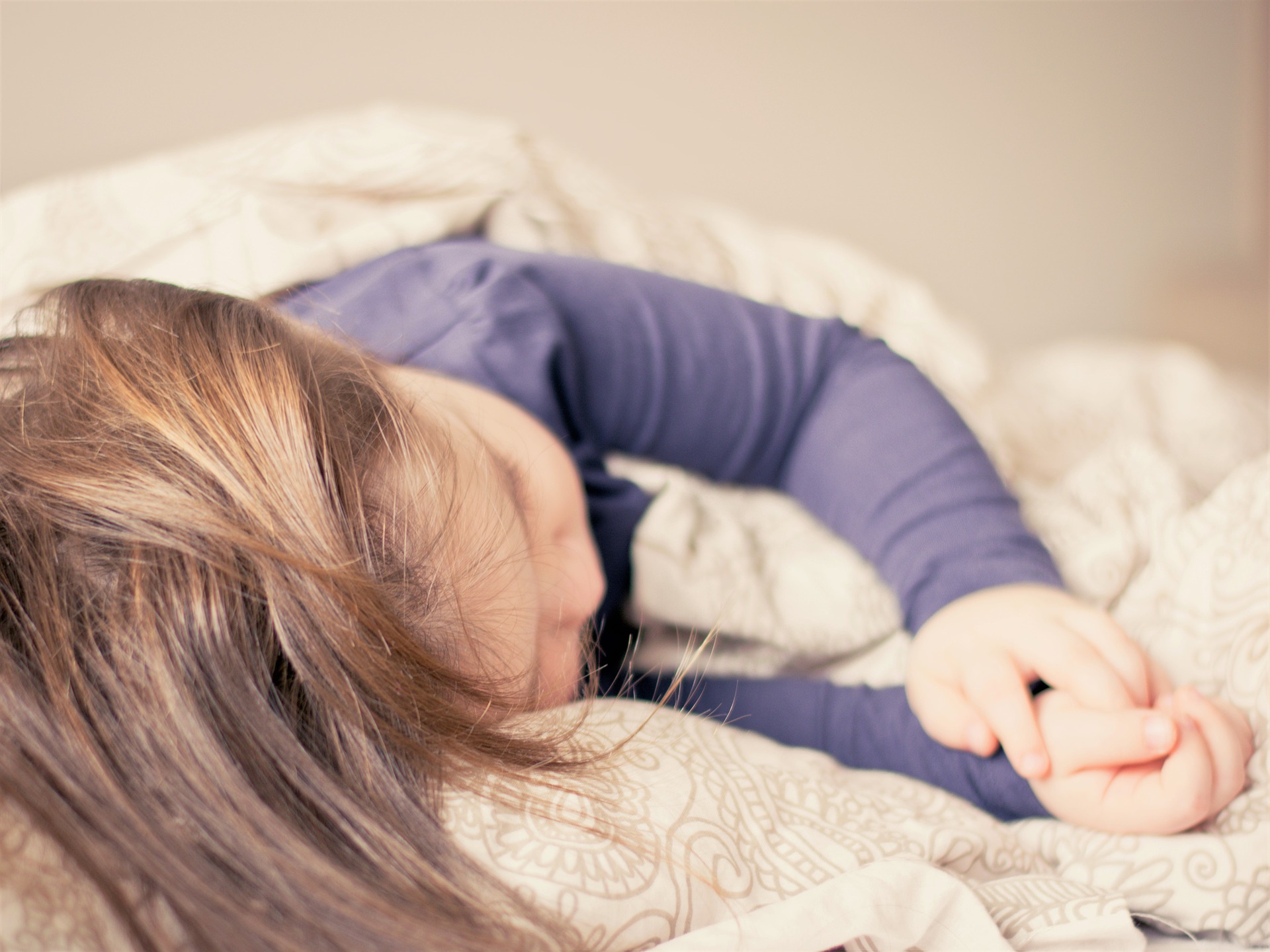 child sleeping sick