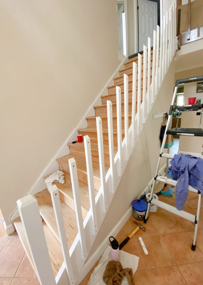 DIY Staircase Makeover Part II Railings A Nation of Moms