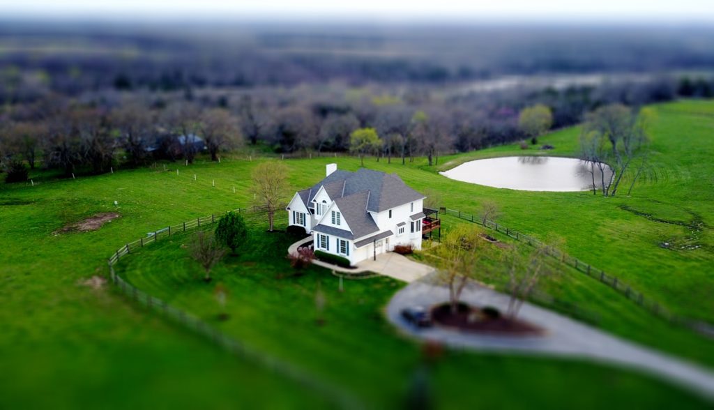 Aerial view of a house