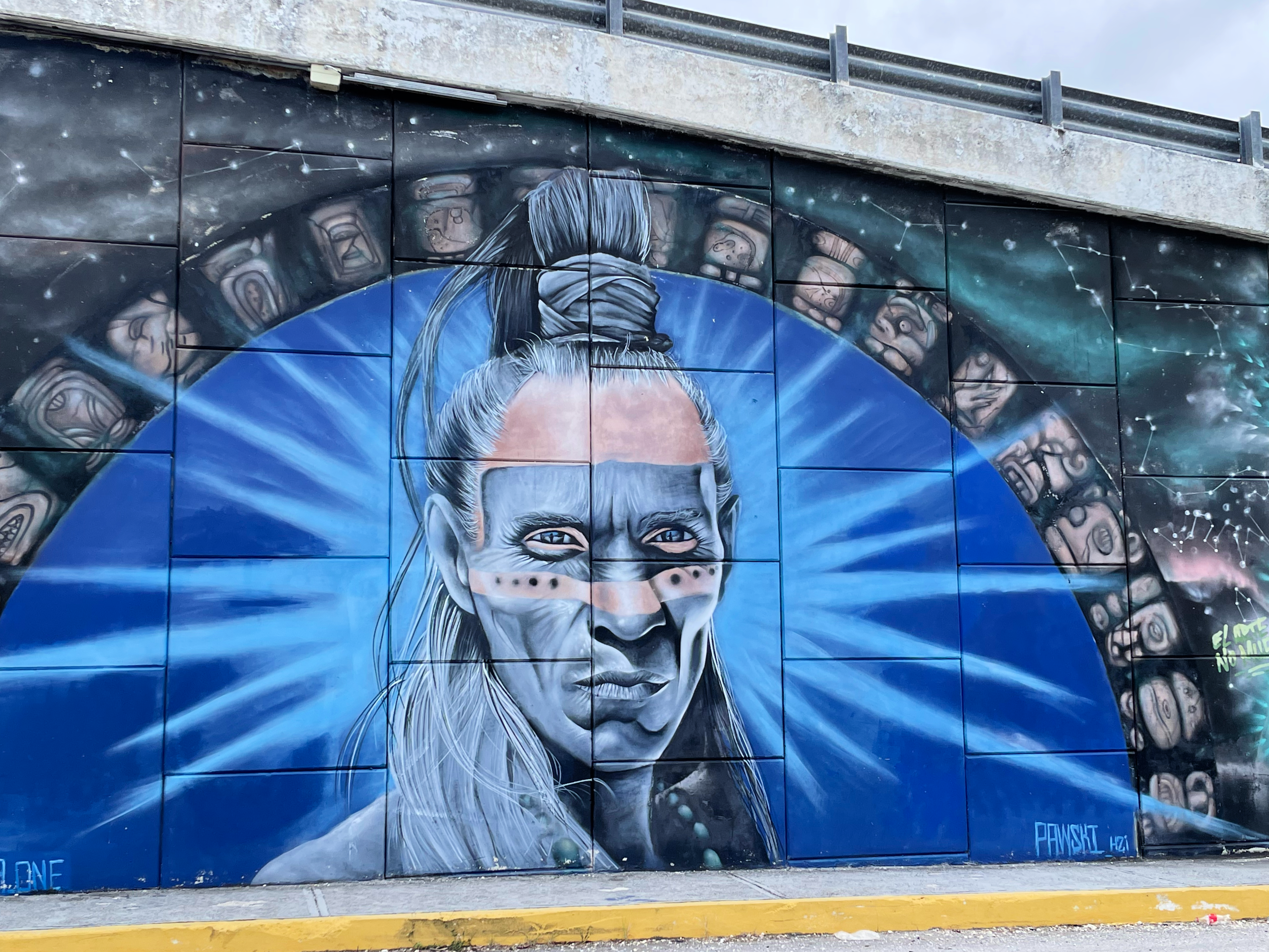 Artwork mural on an underpass in Akumal, Mexico